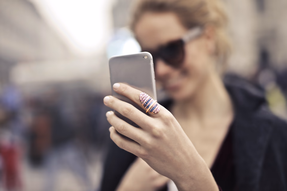 A woman taking a selfie