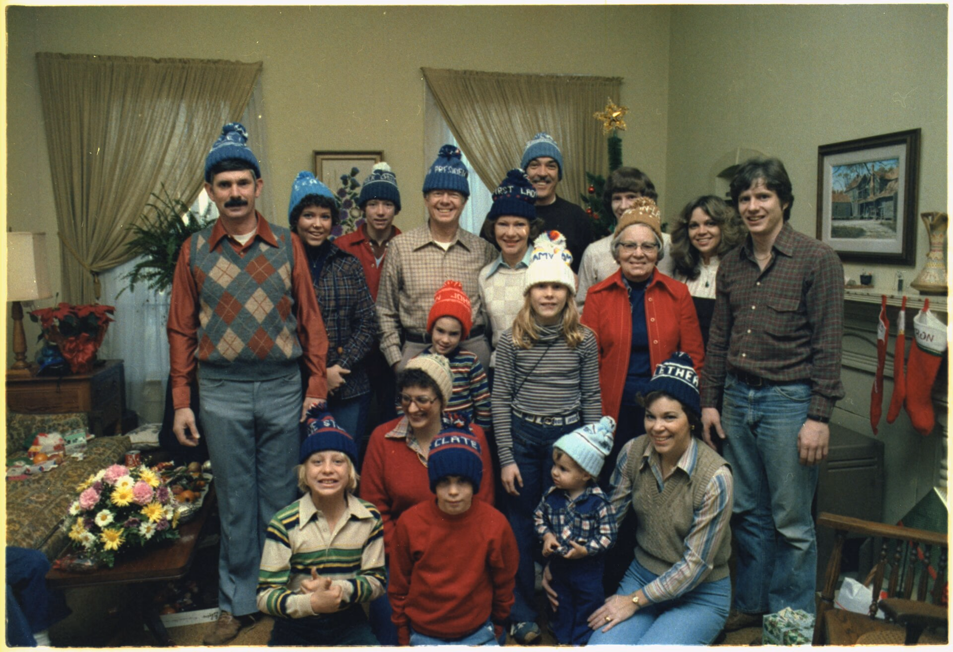 An archival family Christmas portrait