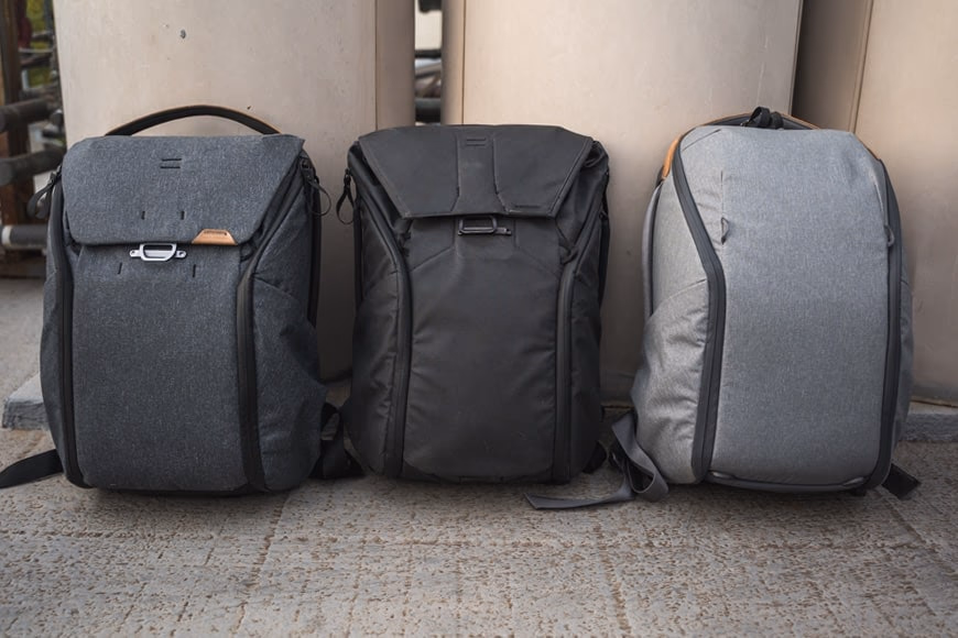 The three 20L Everyday Backpack options from Peak Design.
